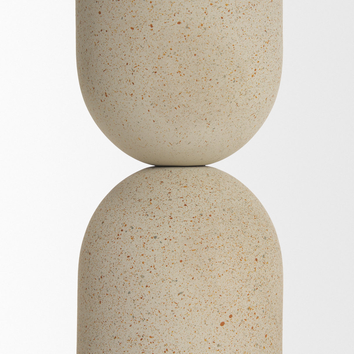 Qamra Medium Beige Textured Metal Pillar Candle Holder Candle Holder by Mercana at Eve Furniture