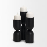 Qamra Medium Black Metal Pillar Candle Holder by Mercana at Eve Furniture