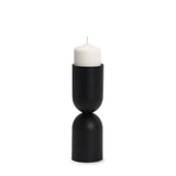 Qamra Medium Black Metal Pillar Candle Holder by Mercana at Eve Furniture