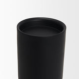 Qamra Short Black Metal Pillar Candle Holder by Mercana at Eve Furniture