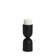 Qamra Short Black Metal Pillar Candle Holder by Mercana at Eve Furniture