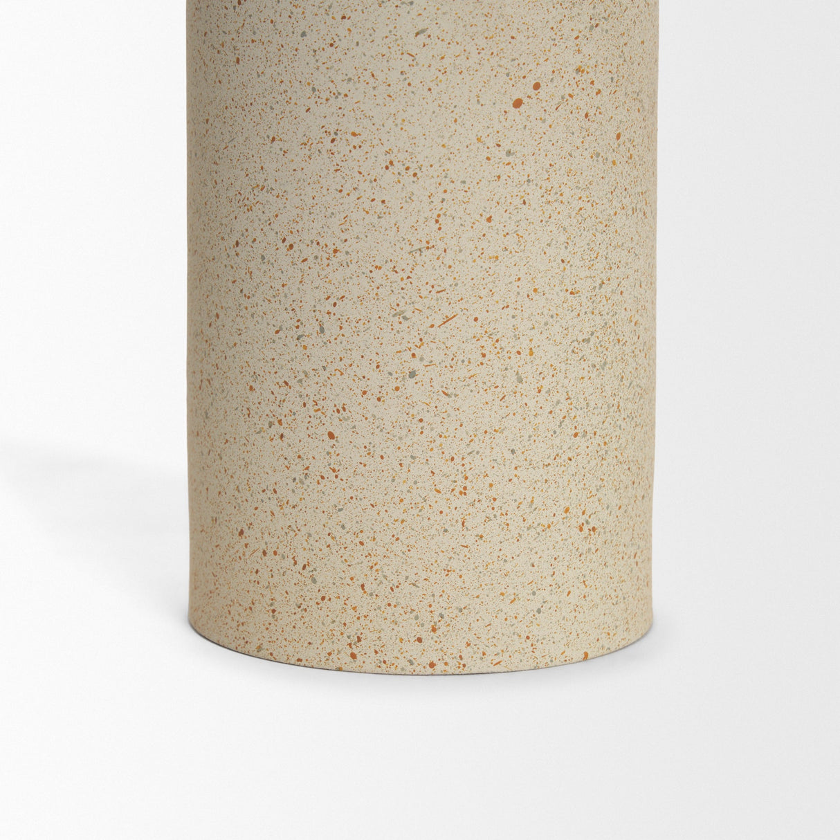Qamra Tall Beige Textured Metal Pillar Candle Holder Candle Holder by Mercana at Eve Furniture