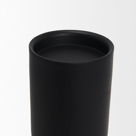 Qamra Tall Black Metal Pillar Candle Holder by Mercana at Eve Furniture