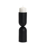 Qamra Tall Black Metal Pillar Candle Holder by Mercana at Eve Furniture