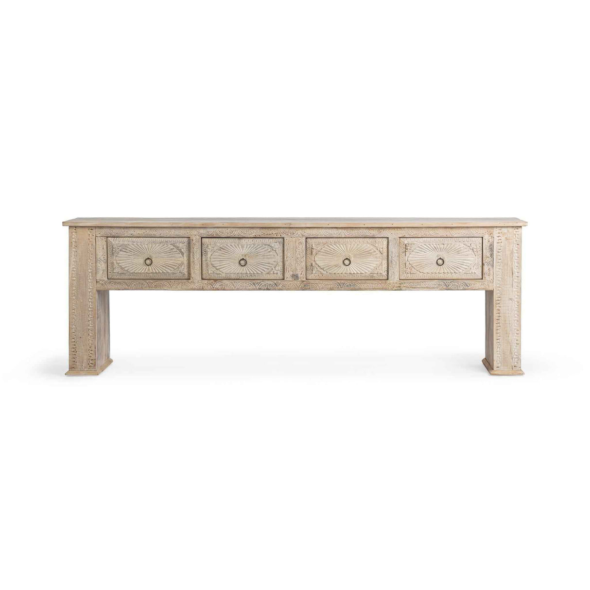 Qena Butterwood Blend 4 Drawer Console Table by Classic Home at Eve Furniture