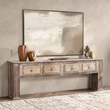 Qena Butterwood Blend 4 Drawer Console Table by Classic Home at Eve Furniture