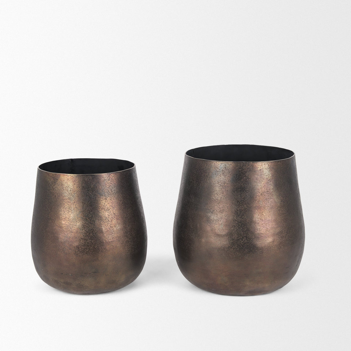 Quade Large Textured Gold Metal Planter by Mercana at Eve Furniture