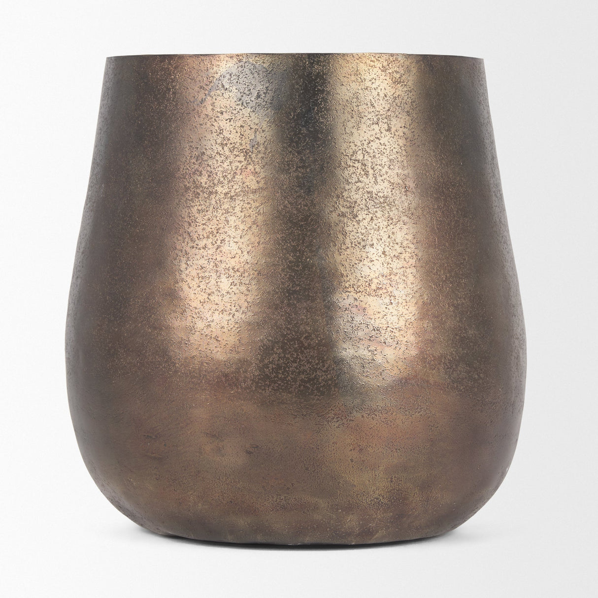 Quade Large Textured Gold Metal Planter by Mercana at Eve Furniture
