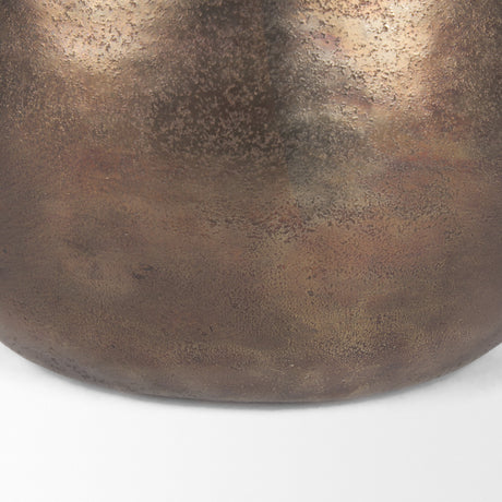 Quade Large Textured Gold Metal Planter by Mercana at Eve Furniture