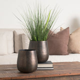 Quade Large Textured Gold Metal Planter by Mercana at Eve Furniture