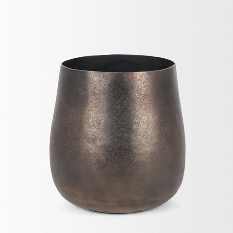 Quade Small Gold Metal Planter by Mercana at Eve Furniture