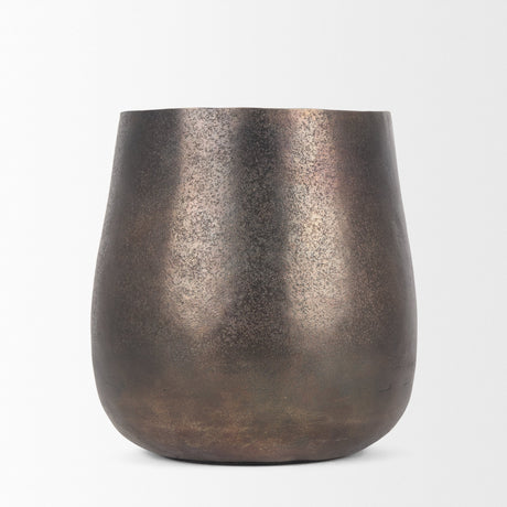 Quade Small Gold Metal Planter by Mercana at Eve Furniture