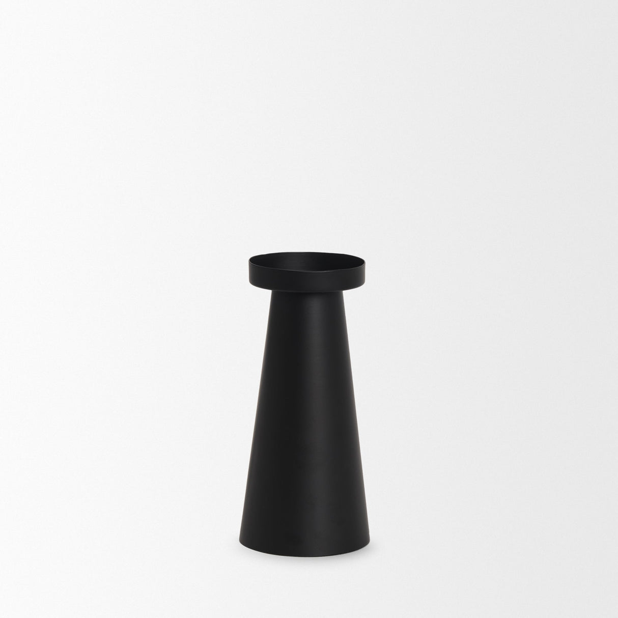 Quadir Medium Matte Black Metal Candle Holder by Mercana at Eve Furniture