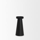 Quadir Medium Matte Black Metal Candle Holder by Mercana at Eve Furniture