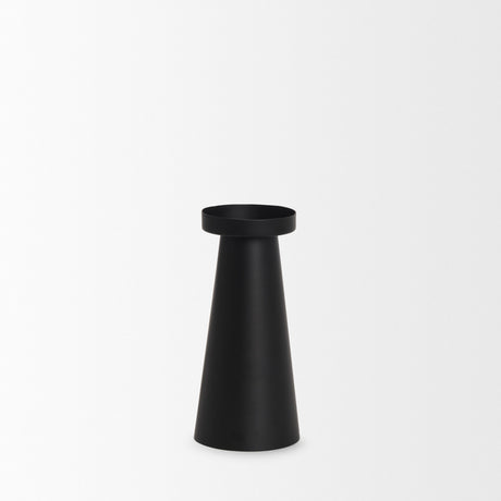 Quadir Medium Matte Black Metal Candle Holder by Mercana at Eve Furniture