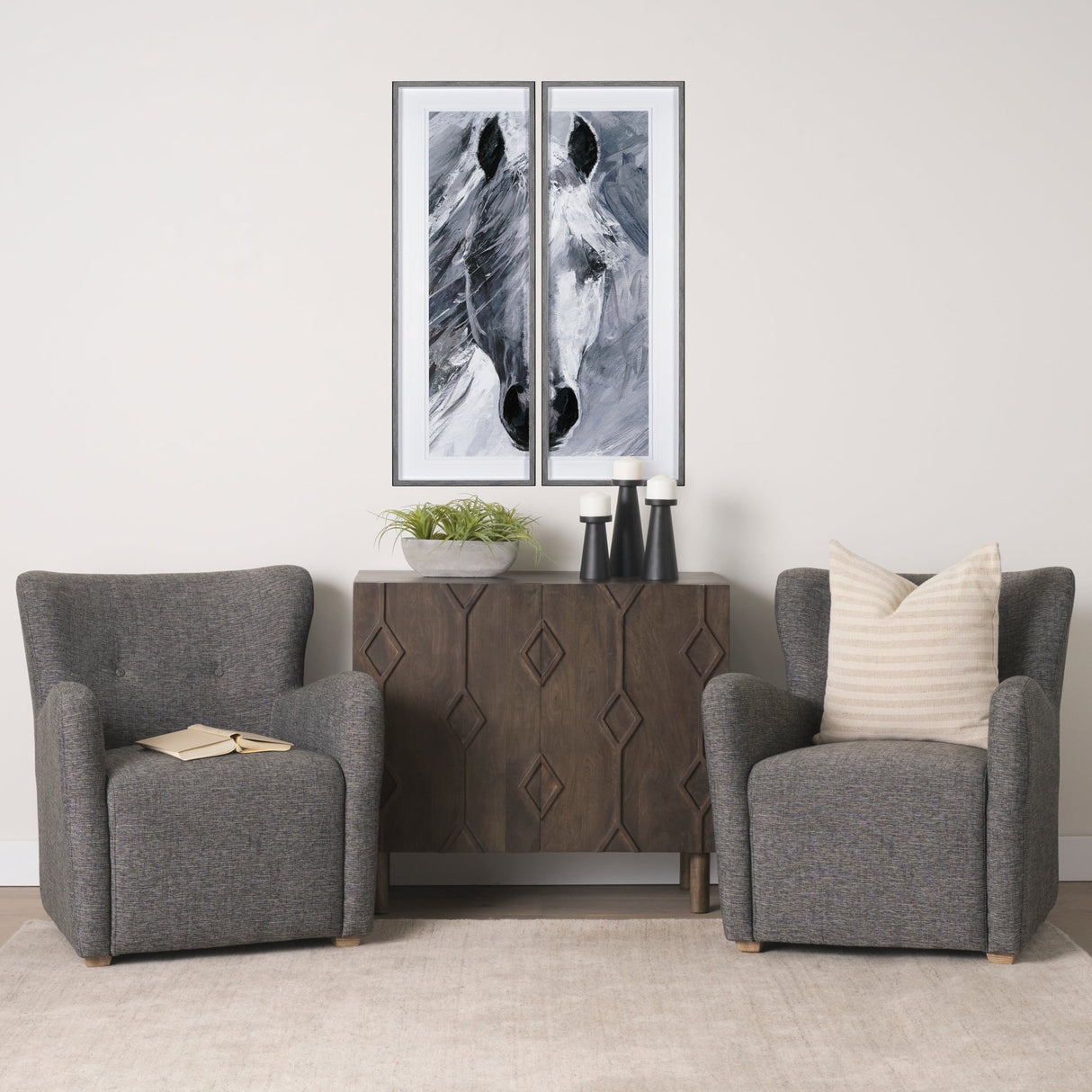 Quadir Medium Matte Black Metal Candle Holder by Mercana at Eve Furniture