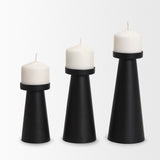 Quadir Medium Matte Black Metal Candle Holder by Mercana at Eve Furniture