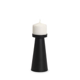 Quadir Medium Matte Black Metal Candle Holder by Mercana at Eve Furniture