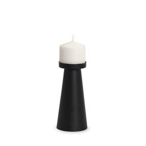 Quadir Medium Matte Black Metal Candle Holder by Mercana at Eve Furniture