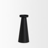 Quadir Tall Matte Black Metal Candle Holder by Mercana at Eve Furniture