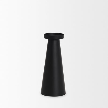 Quadir Tall Matte Black Metal Candle Holder by Mercana at Eve Furniture