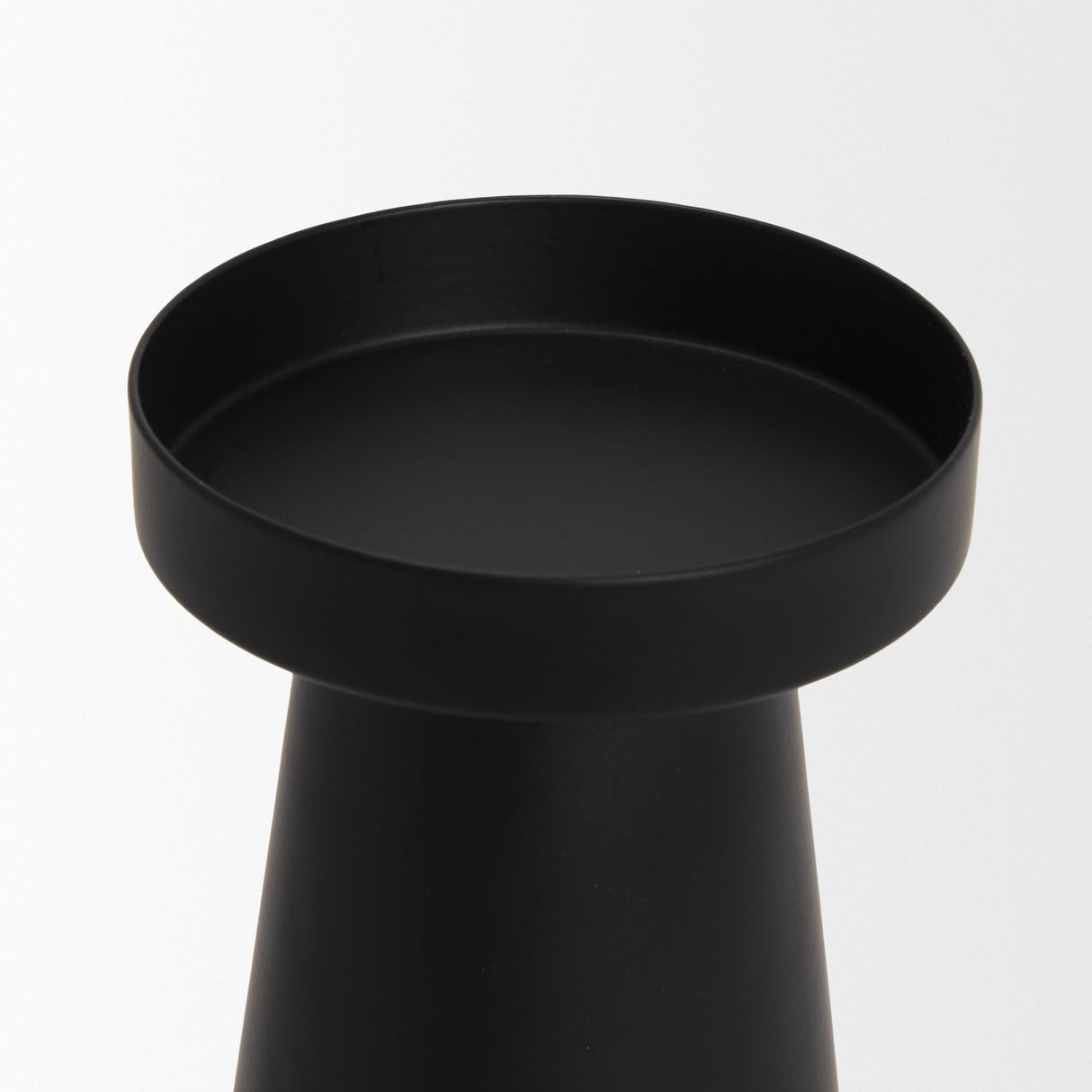 Quadir Tall Matte Black Metal Candle Holder by Mercana at Eve Furniture
