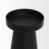 Quadir Tall Matte Black Metal Candle Holder by Mercana at Eve Furniture
