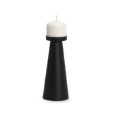 Quadir Tall Matte Black Metal Candle Holder by Mercana at Eve Furniture