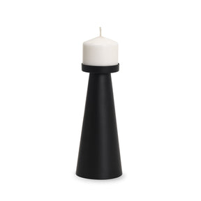 Quadir Tall Matte Black Metal Candle Holder by Mercana at Eve Furniture
