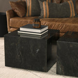Quadra 20" Solid Cappuccino Marble Square Coffee Table by Mercana at Eve Furniture