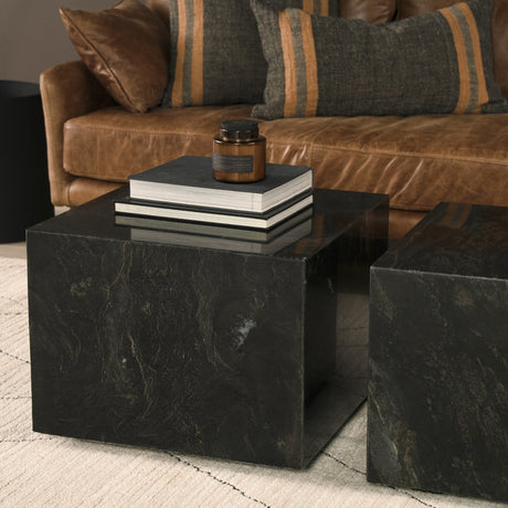 Quadra Solid Cappuccino Marble Square Coffee Table by Mercana at Eve Furniture