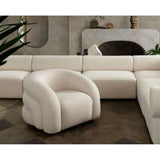 Quantum Swivel Accent Chair in Ivory Sherpa by Diamond Sofa at Eve Furniture
