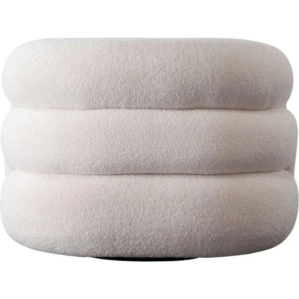 Quantum Swivel Accent Chair in Ivory Sherpa by Diamond Sofa at Eve Furniture