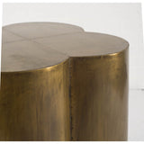 Quatrefoil Gold Flower W/ Wooden Top Brass Cladding Accent Table by Mercana at Eve Furniture