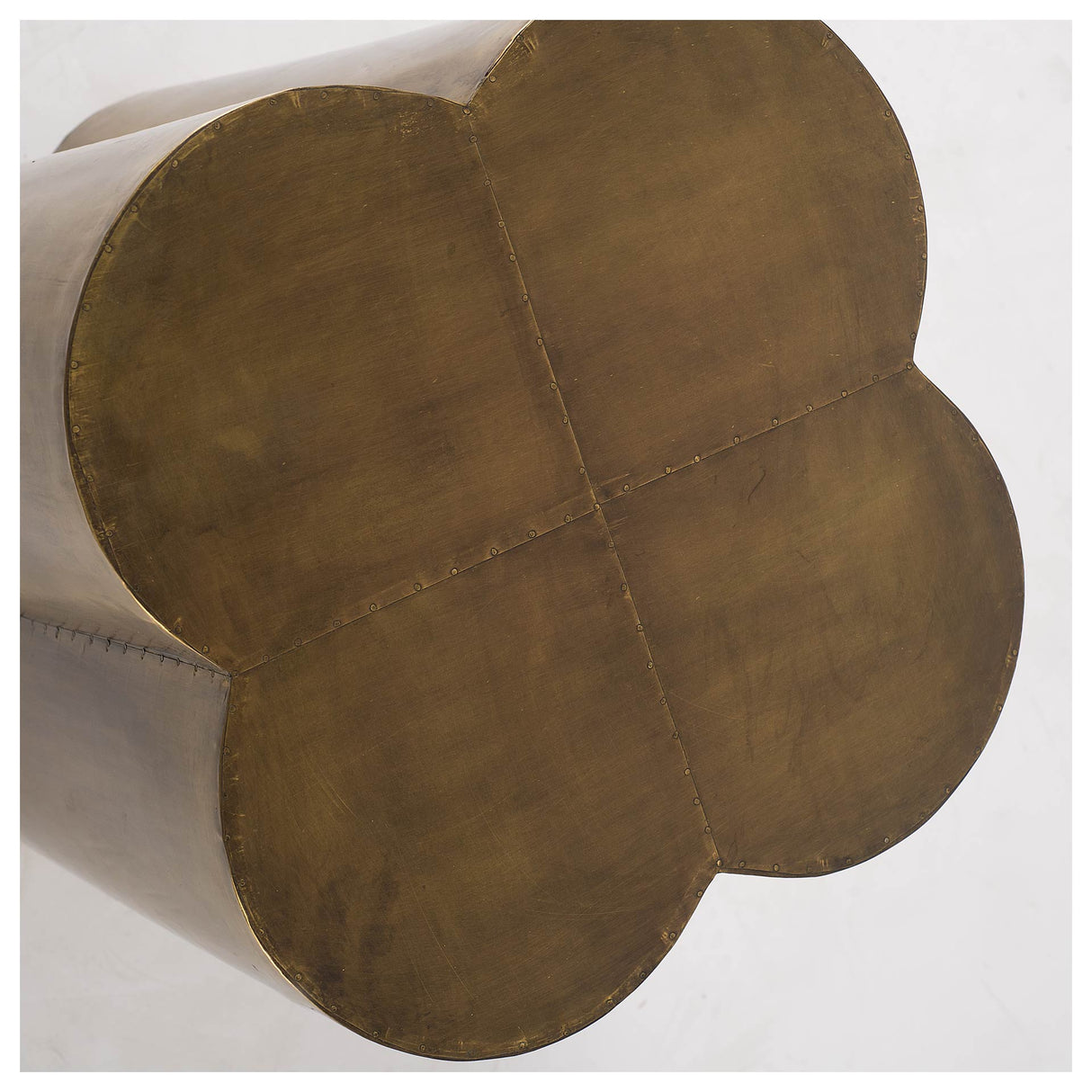 Quatrefoil Gold Flower W/ Wooden Top Brass Cladding Accent Table by Mercana at Eve Furniture