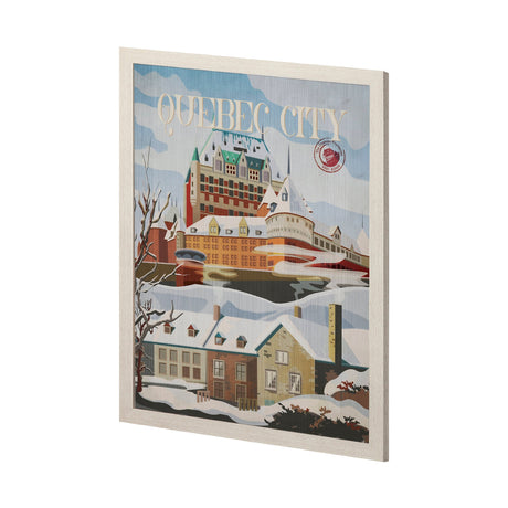 Quebec City Go Canada (L) by Mercana Studio a Hand Embellished Decograph Framed Art Print by Mercana at Eve Furniture