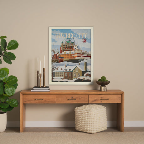 Quebec City Go Canada (L) by Mercana Studio a Hand Embellished Decograph Framed Art Print by Mercana at Eve Furniture