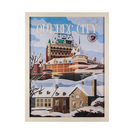 Quebec City Go Canada (L) by Mercana Studio a Hand Embellished Decograph Framed Art Print by Mercana at Eve Furniture
