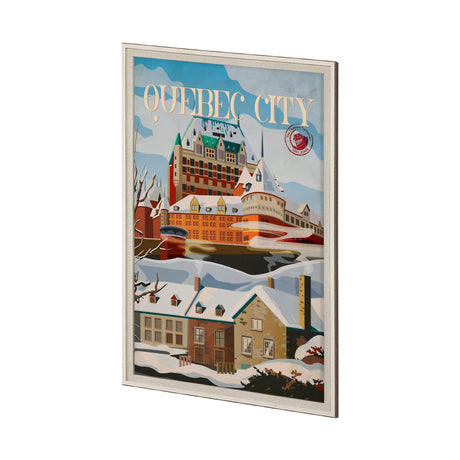Quebec City Go Canada (XL) by Mercana Studio Hand Embellished Decograph Framed Art Print under Glass by Mercana at Eve Furniture