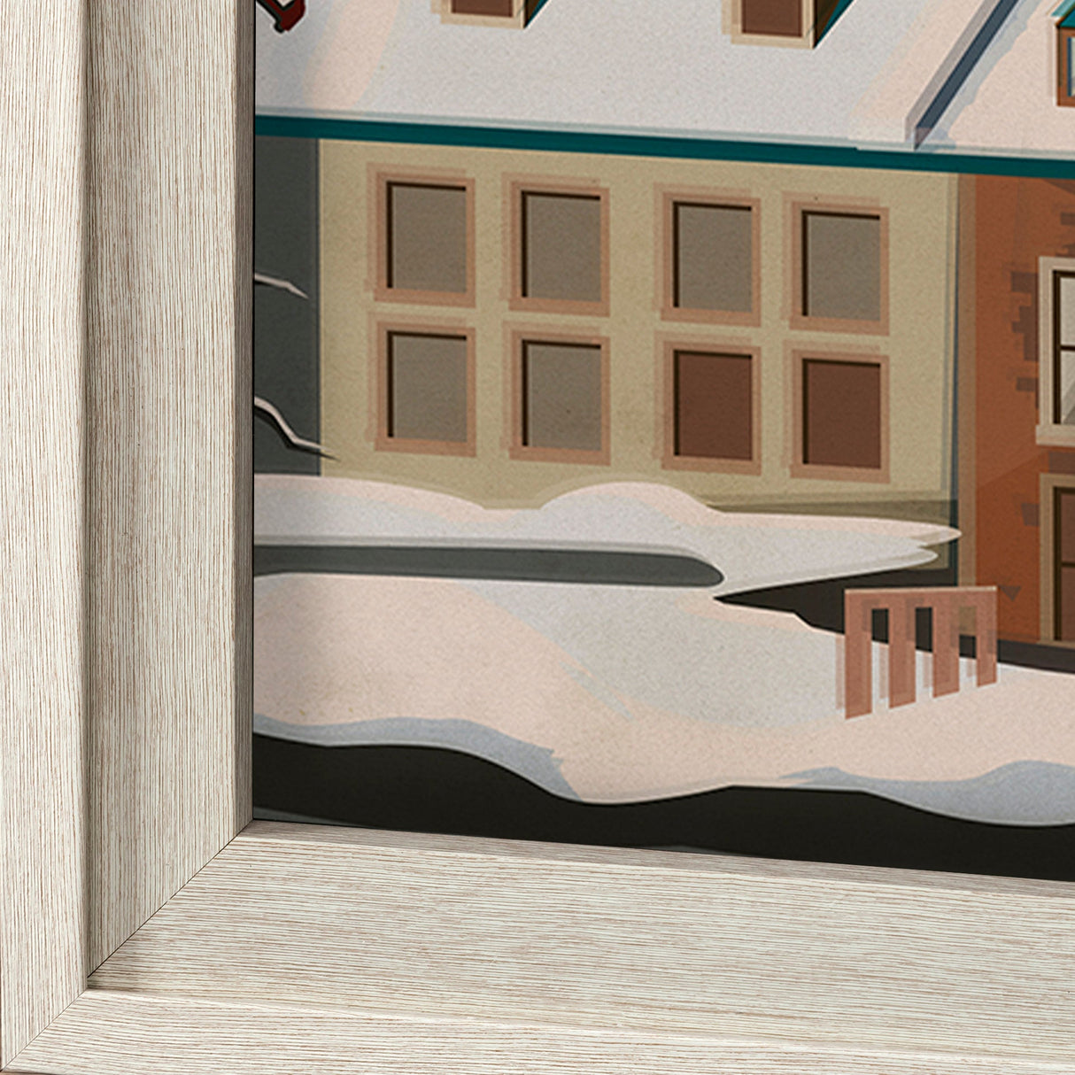 Quebec City Go Canada (XL) by Mercana Studio Hand Embellished Decograph Framed Art Print under Glass by Mercana at Eve Furniture