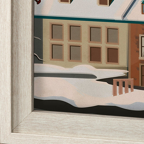 Quebec City Go Canada (XL) by Mercana Studio Hand Embellished Decograph Framed Art Print under Glass by Mercana at Eve Furniture