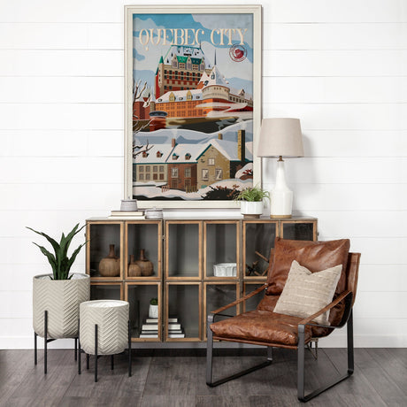 Quebec City Go Canada (XL) by Mercana Studio Hand Embellished Decograph Framed Art Print under Glass by Mercana at Eve Furniture