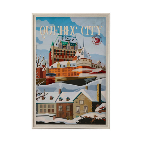 Quebec City Go Canada (XL) by Mercana Studio Hand Embellished Decograph Framed Art Print under Glass by Mercana at Eve Furniture