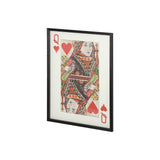 Queen of Hearts II Playing Card a Paper Mosaik Collage Framed Art under Glass by Mercana at Eve Furniture
