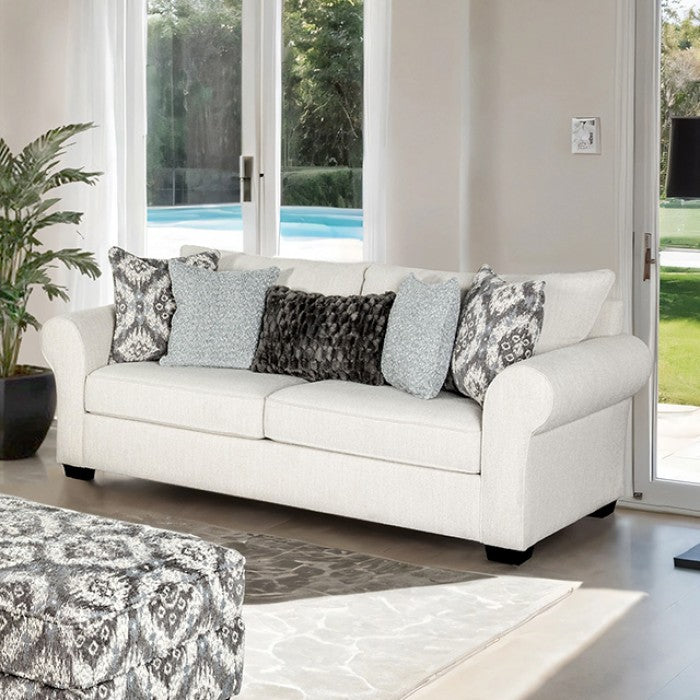Queensbury White Upholstery Living Room Set by Furniture of America at Eve Furniture
