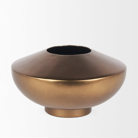 Quiana Large Gold Metal Vase by Mercana at Eve Furniture