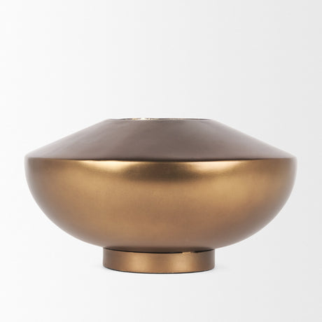 Quiana Large Gold Metal Vase by Mercana at Eve Furniture