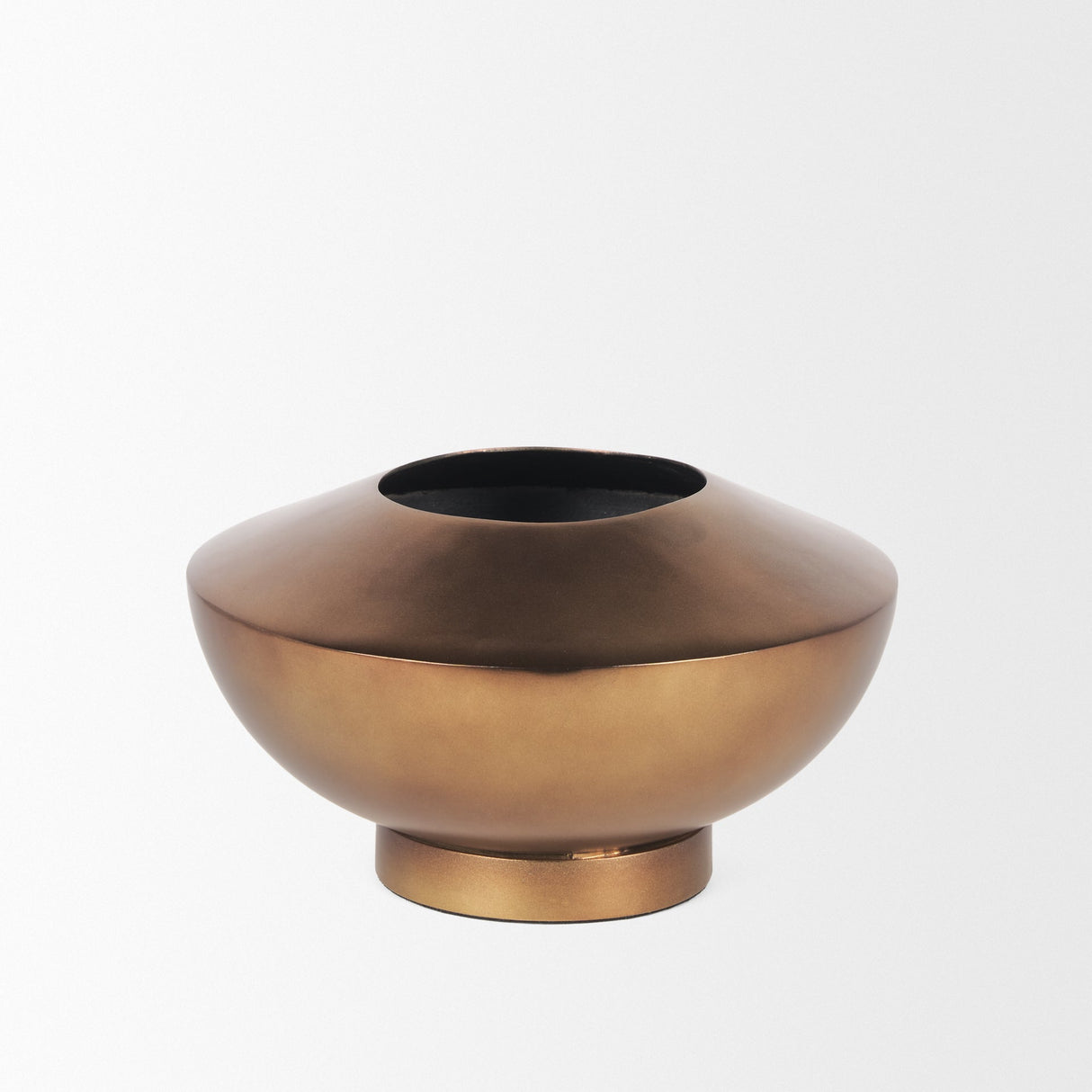 Quiana Medium Textured Gold Metal Vase by Mercana at Eve Furniture
