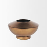 Quiana Medium Textured Gold Metal Vase by Mercana at Eve Furniture