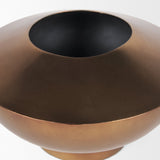 Quiana Medium Textured Gold Metal Vase by Mercana at Eve Furniture